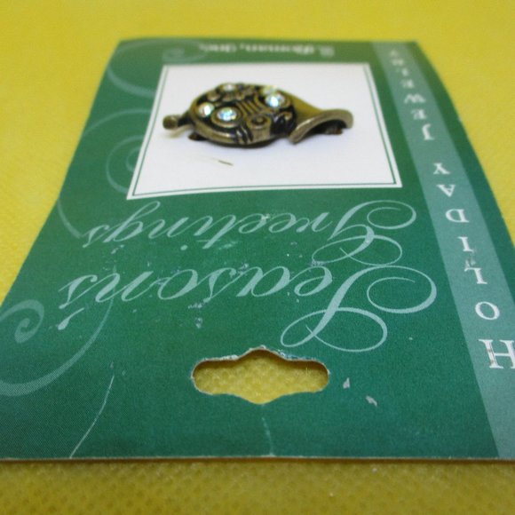 2002 Roman Inc Christmas AB French Horn Brooch Roman Inc Seasons Greetings Pin - Picture 12 of 12